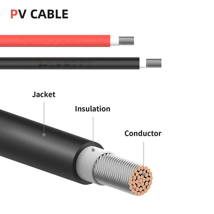 Cáp mở rộng năng lượng mặt trời 10Mm Pv1 F Dây Pv kép lõi đơn 6mm