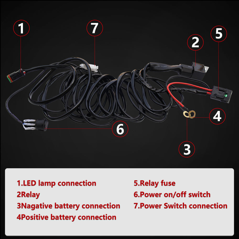 Một điều khiển một hai Đèn Led làm việc chống thấm nước Đầu nối DT Bộ nối dây Xe tải offroad Thanh đèn Led Dây nịt
