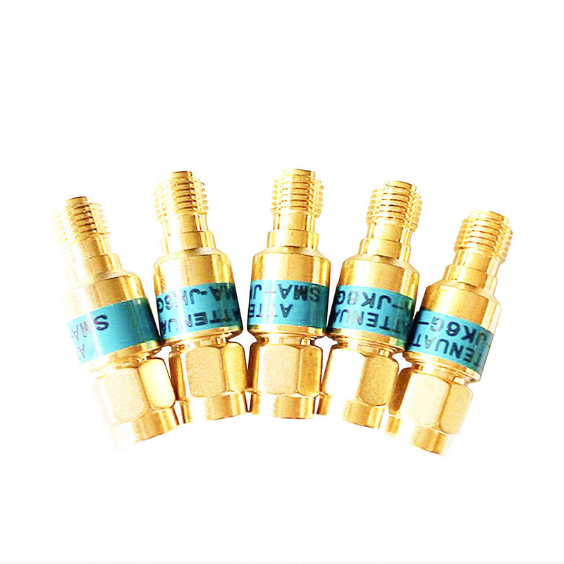 2W DC-6GHz SMA Nam đến SMA Phụ nữ RH đồng trục Thuốc giảm nhẹ 1/2/3/5/6/10/15/30db Thuốc giảm nhẹ SMA Bộ kết nối cố định Bảng vàng