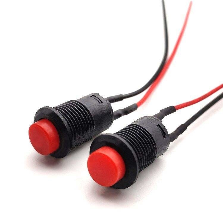 Wintai-Tech nút bấm nút kèn 12v nút bấm nút khởi động 12mm nút bấm tạm thời Chuyển đổi với lắp ráp cáp