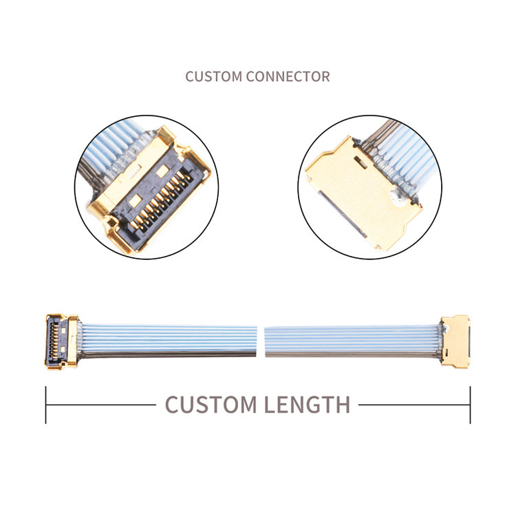 LVDS Cable Cableline UY 10P 0.35mm Pitch I Pex 20857-010T-01 Bộ cáp cho Ipex Micro Coaxial Cable