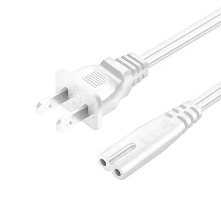 Chất lượng tốt Đồng tinh khiết 120V 18 Awg 2pin C7 Extension Line Spt-2 White AC Power Cord 5FT 2 Prong For Home Appliance Lap
