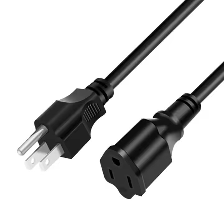 3 pin dây điện dây mở rộng Ac cáp với cắm