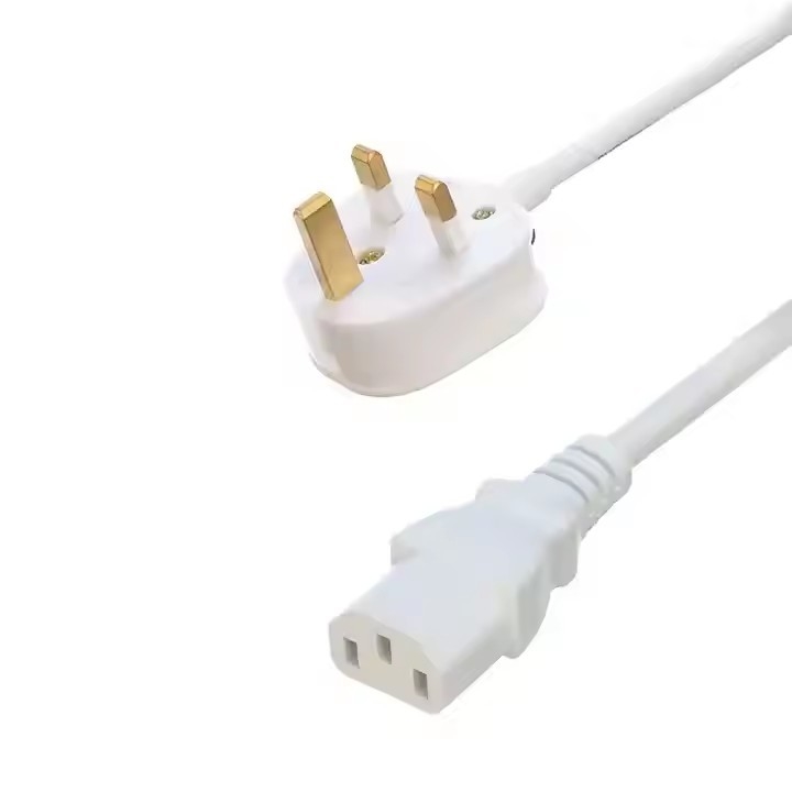 Anh BS Chứng nhận C13 C14 dây điện 3 chân Bs C13 đầu nối Ce7/7 với 1.5m 2m H05vv-F cáp điện máy tính