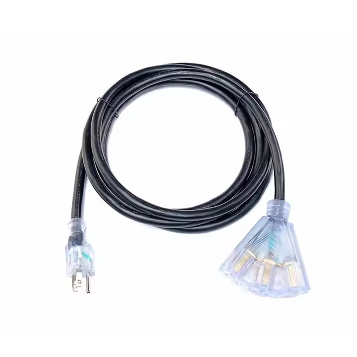 ETL phê duyệt Heavy Duty Us 3-Prong 10 Ft Long 12 Gauge Extension Cords 50 Feet 2 Prong Light Cord