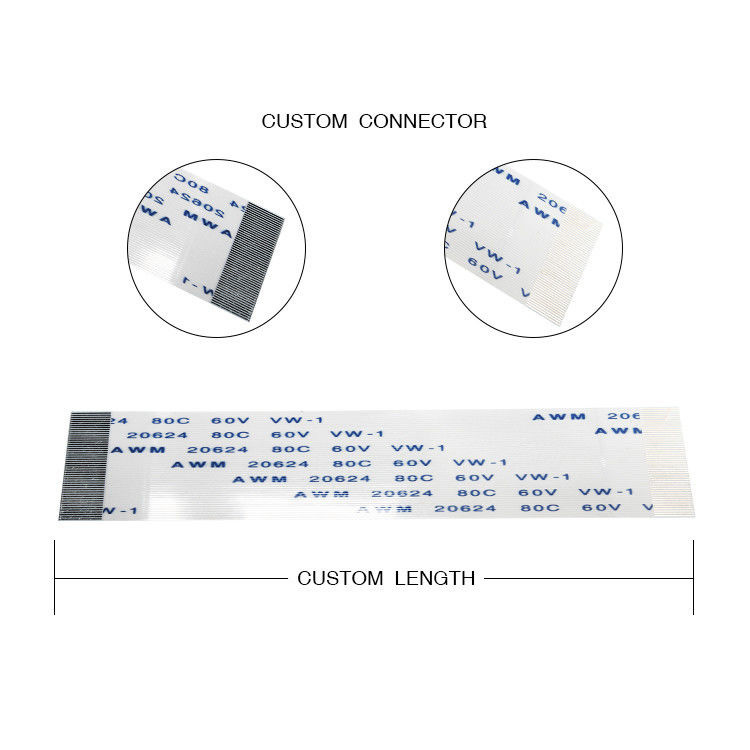 0.5mm 35-pin Ffc Fpc Dải cáp phẳng linh hoạt UL tiêu chuẩn 150mm In Length