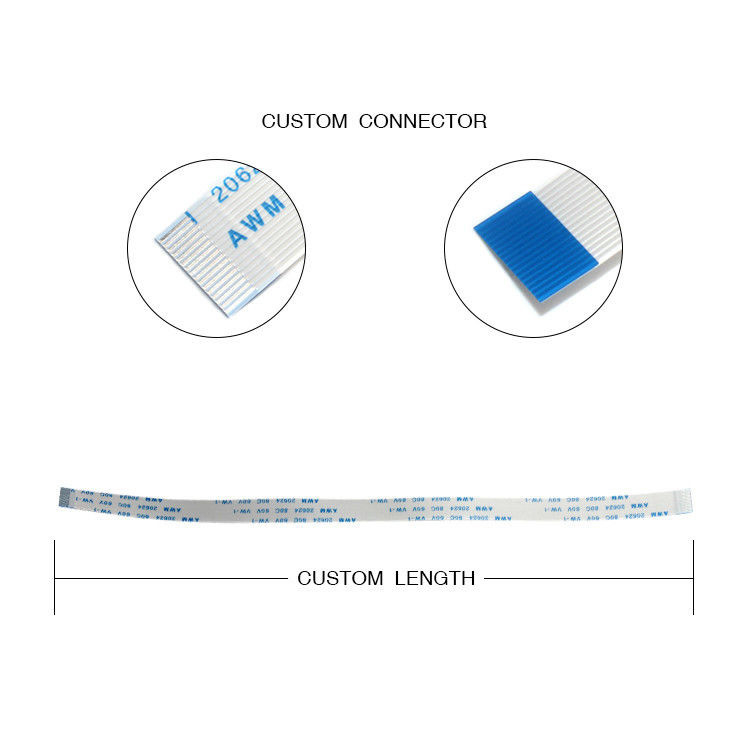 16 Pin FFC FPC Cable AWM 20628 0.5 Pitch cho kết nối PCB với đầu nối màn hình LVDS