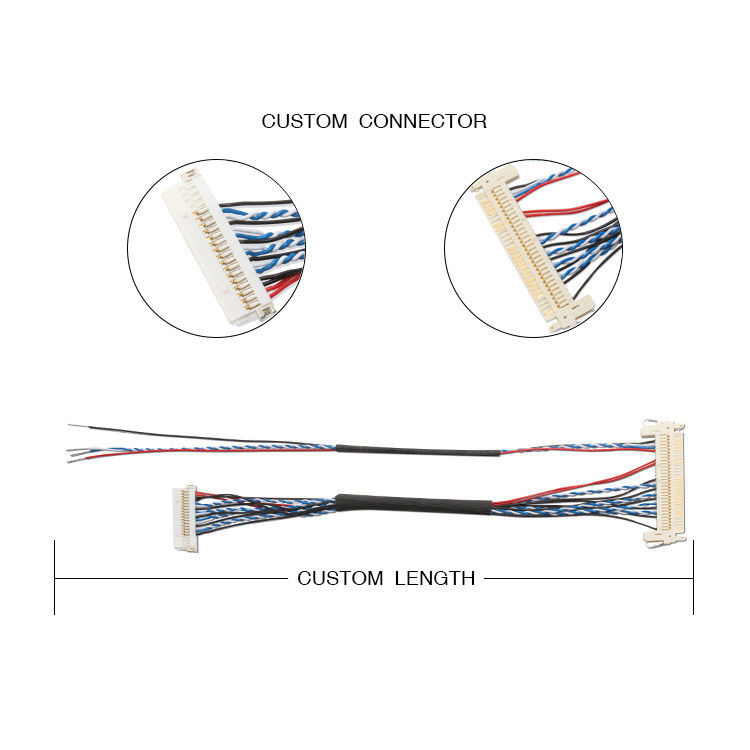 Máy trục dây Oem tùy chỉnh FI S20S 20 Pin 1,25 mm Pitch JAE Display Lvds Cable