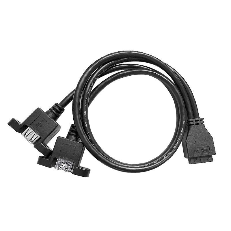Công nghiệp dây chuyền dây chuyền USB 3.0 Panel Mount A X2 đến 20 Pin Header Motherboard Custom