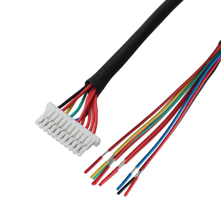 Lvds Cable 10P JST SHLP-10V-S-B To Semi Stripped Harnesses Custom Coaxial Cable Assemblies Ô tô