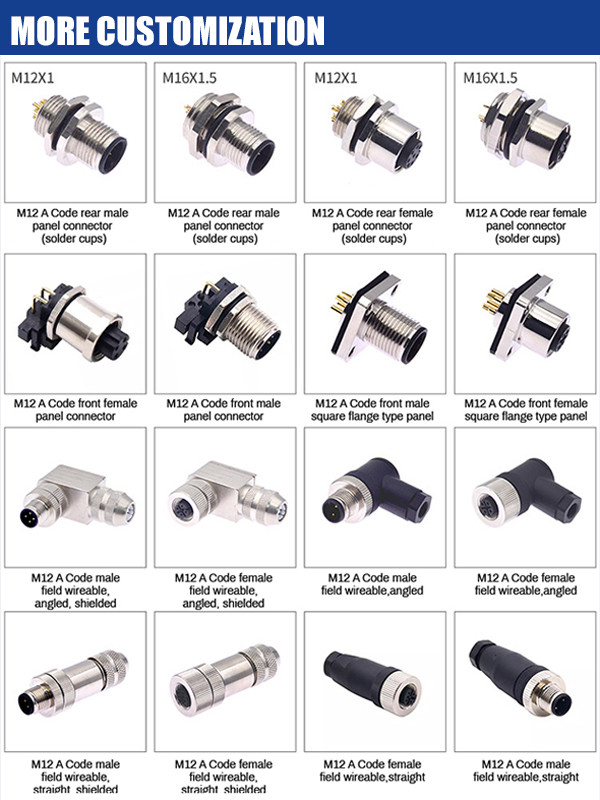 Nhà máy MD WF 6 Pin Mini Din Cable, IP67 thẳng Isobus Cable Lvds Display Connector