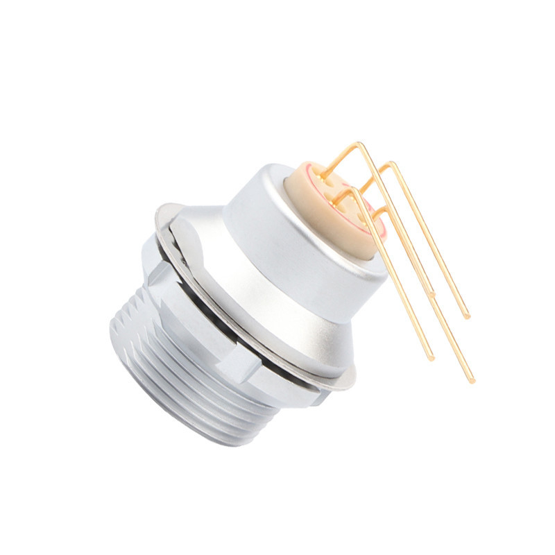 Công nghiệp 4 pin kết nối tròn Z3 bên ngoài cố định ổ cắm bảng mạch in 90 ° khuỷu tay Pin lõi
