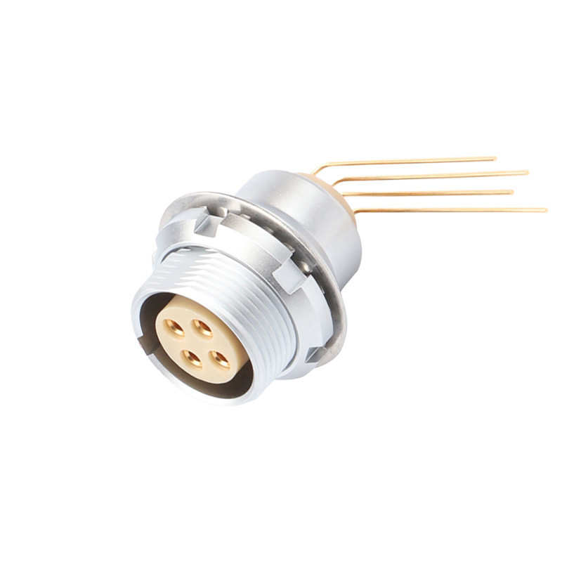Công nghiệp 4 pin kết nối tròn Z3 bên ngoài cố định ổ cắm bảng mạch in 90 ° khuỷu tay Pin lõi