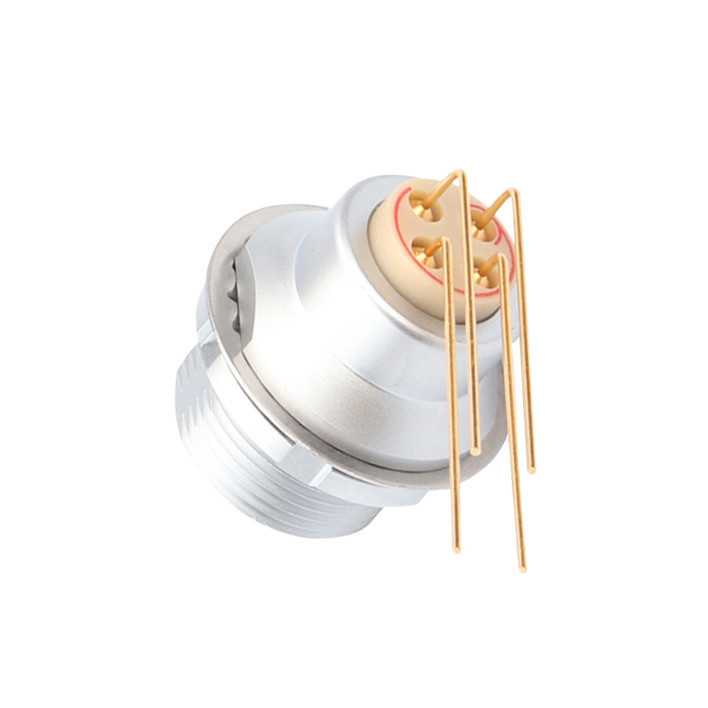 Công nghiệp 4 pin kết nối tròn Z3 bên ngoài cố định ổ cắm bảng mạch in 90 ° khuỷu tay Pin lõi