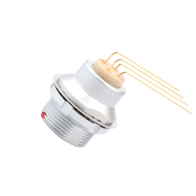 Công nghiệp 4 pin kết nối tròn Z3 bên ngoài cố định ổ cắm bảng mạch in 90 ° khuỷu tay Pin lõi