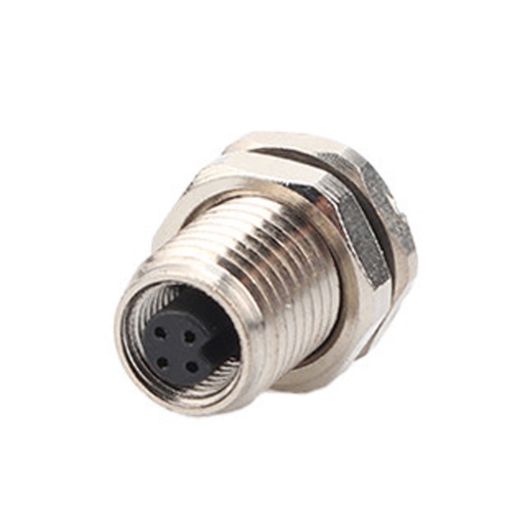 M5 Mã-A 4Pin Industrial Circular Waterproof Connector Panel Flange PCB Chiếc ổ cắm nam và nữ IP67