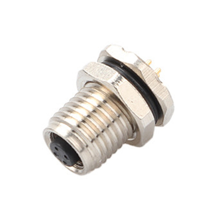 Nhà máy tùy chỉnh kết nối vòng tròn M5 mã-A 4Pin Series chống nước nữ Mates với M5 bảng phẳng vòm ổ cắm nam PCB