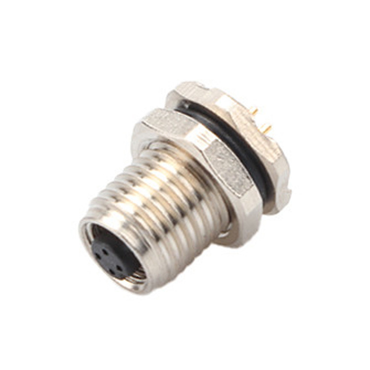 Nhà máy tùy chỉnh kết nối vòng tròn M5 mã-A 4Pin Series chống nước nữ Mates với M5 bảng phẳng vòm ổ cắm nam PCB