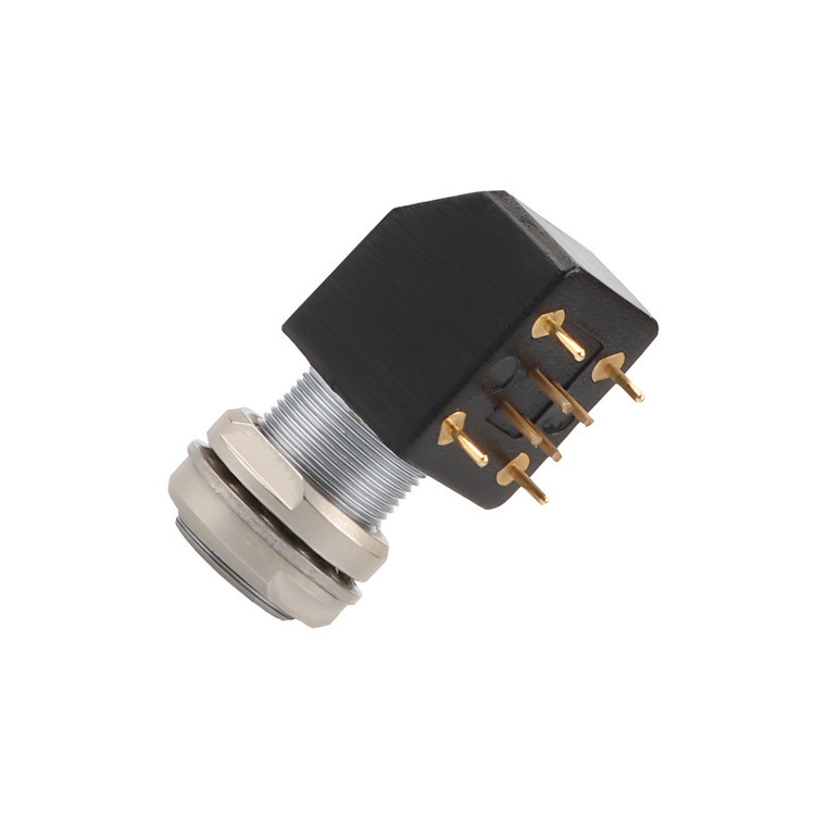 B Series Z12 4Pin Double Nut Fixed Angle Socket 90° Angled Double Nut Fixed For Printed Circuit Boards (Bộ mạch in)
