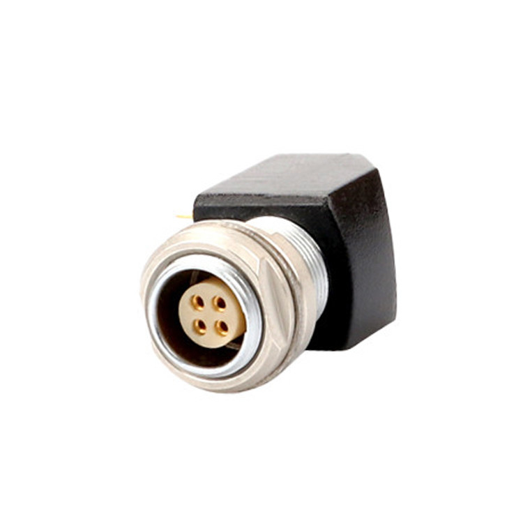 B Series Z12 4Pin Double Nut Fixed Angle Socket 90° Angled Double Nut Fixed For Printed Circuit Boards (Bộ mạch in)