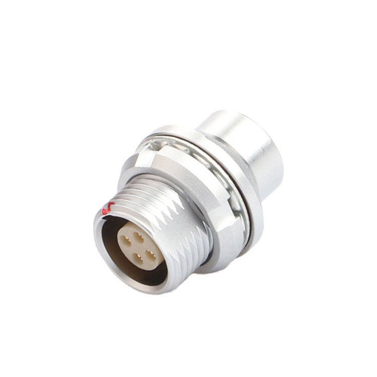 Bộ kết nối vòng tròn công nghiệp B Series Z13 4Pin Connector nữ bên ngoài cố định chân không ổ cắm kín