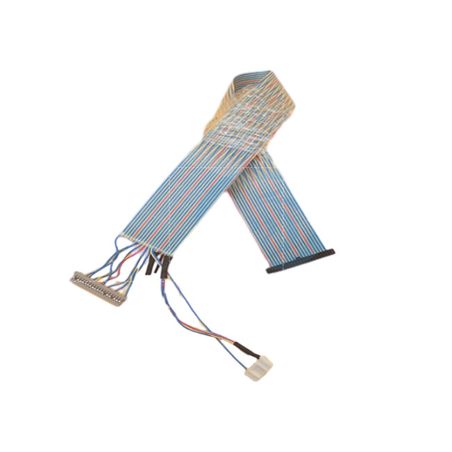 30AWG nhiều màu phẳng xoắn cặp Ribbon cáp với IDC / DF14 kết nối
