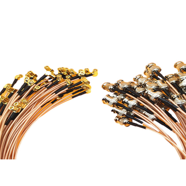 Mạ vàng BNC nam để SMB góc bên phải nữ micro đồng trục rf cable rg316