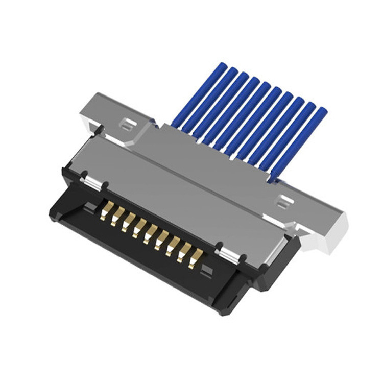 Bộ cáp đồng trục vi mô 20345-010T32R với độ cao 0,4 mm và kết nối đồng trục ngang kiểu 10 chân LVDS kết nối đồng trục vi mô