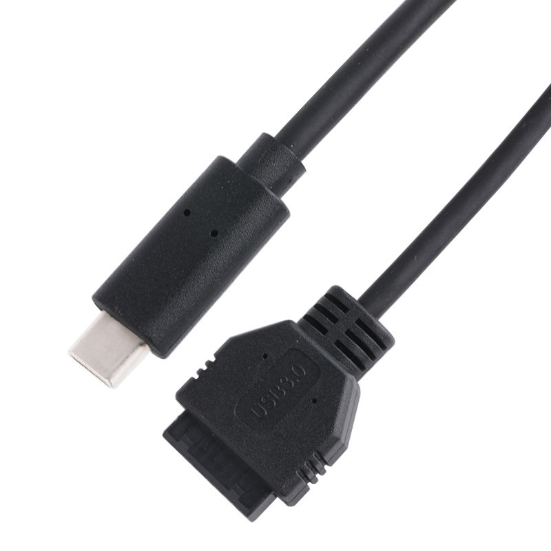 20P Đàn bà USB 3.0 Type-C đến IDC Adapter Cable Internal Resistor Đen PVC Wire OEM ODM