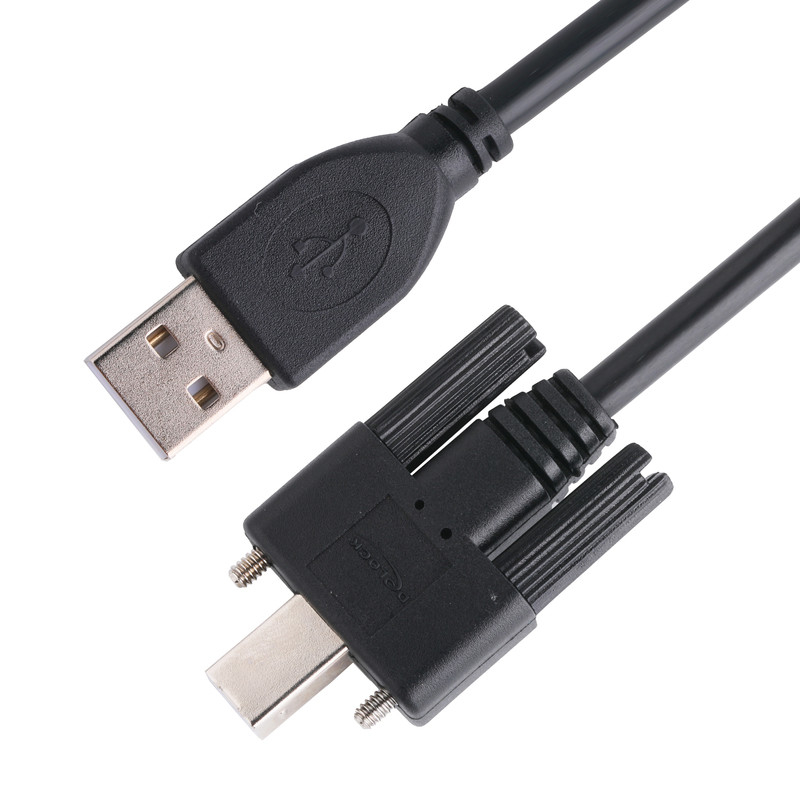 dây chuyền màu đen UL máy in kết nối cáp USB 2.0 loại A đến loại B khóa