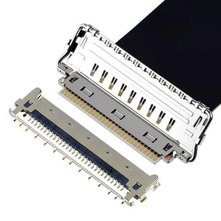 Cáp đồng trục vi hoàn toàn được bảo vệ với nối đất nhiều điểm 20862-040T01 40P kết nối phích cắm FPC kiểu giao phối ngang