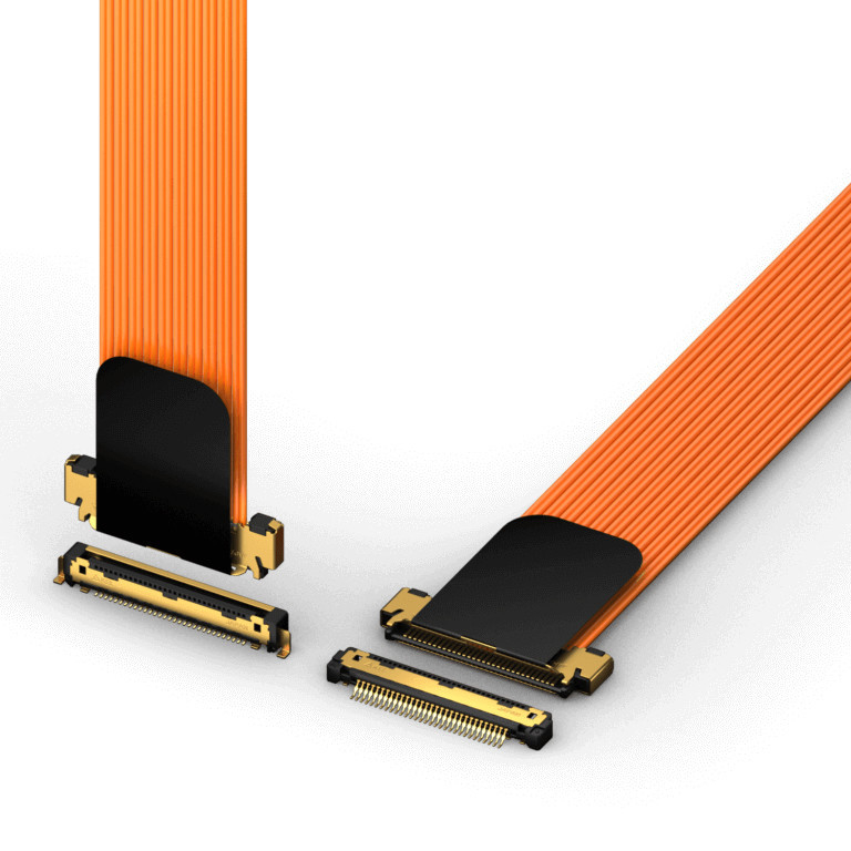 KEL Micro Coaxial Cable TSL Series High Performance Coaxial Harnesses Tốc độ truyền 32Gbps Pitch 0.55mm