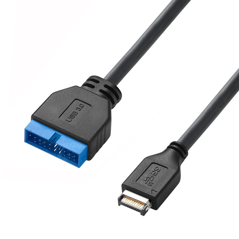 Cáp điện của bo mạch chủ máy tính USB 3.1 Type-E Nam đến IDC20P Nam Cáp bộ điều hợp 20-pin Cáp mở rộng