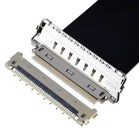 I-PEX hướng ghép nối ngang 20856-050T-01 FFC Cáp đồng trục 50P 0.4mm Pitch tùy chỉnh OEM / ODM