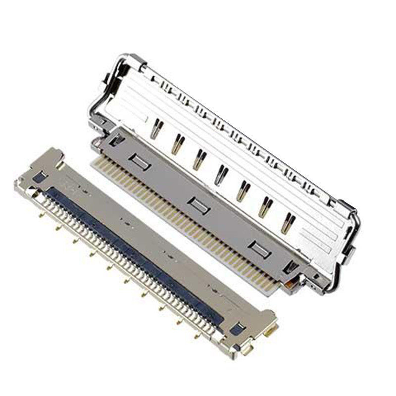 IIF 20856-040T-01 50P Bộ cáp đồng trục vi hoàn toàn được bảo vệ với nhiều điểm đất và khóa cơ khí