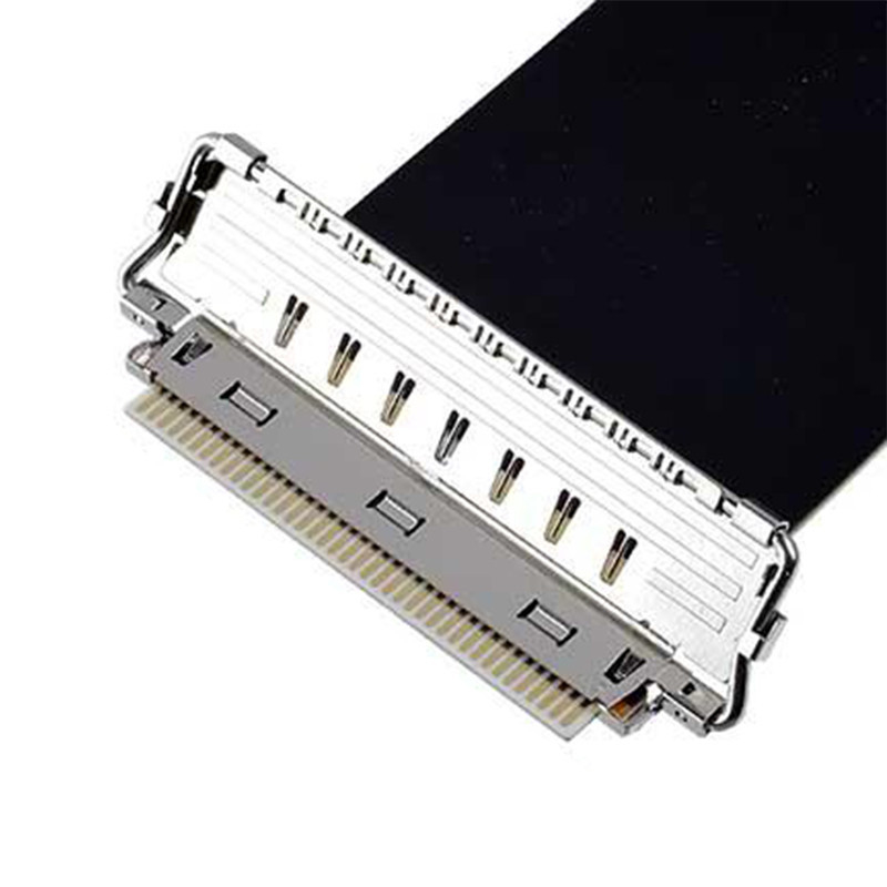 IIF 20856-040T-01 50P Bộ cáp đồng trục vi hoàn toàn được bảo vệ với nhiều điểm đất và khóa cơ khí