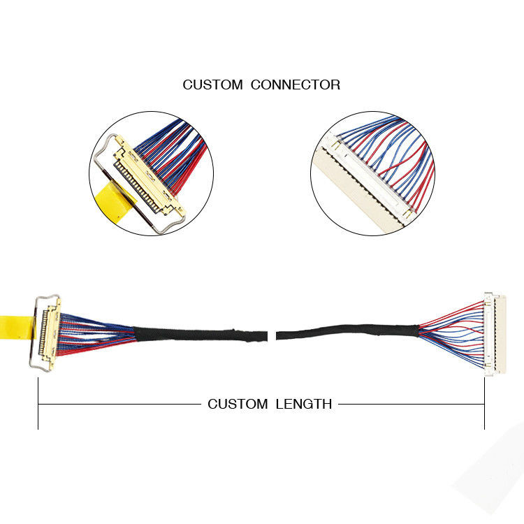 0.5mm Pitch 20453-220t-03 Lvds Cable Assembly Df19g-20s đến I-Pex ISO14001