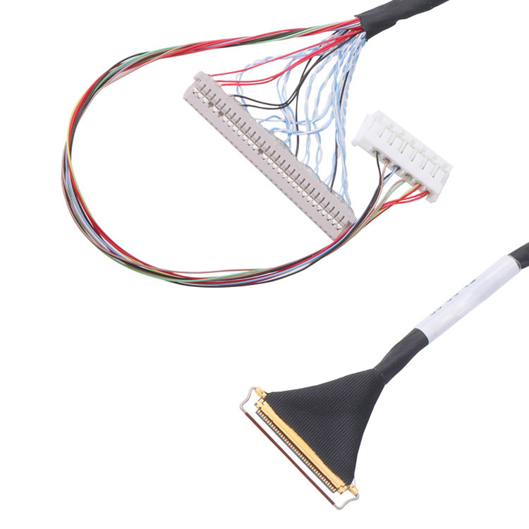 Loại kết hợp ngang Kết nối Micro-Coaxial cho Custom 40 pin Lvds Cable Assembly với 0.5mm Pitch Lcd Lvds Cable