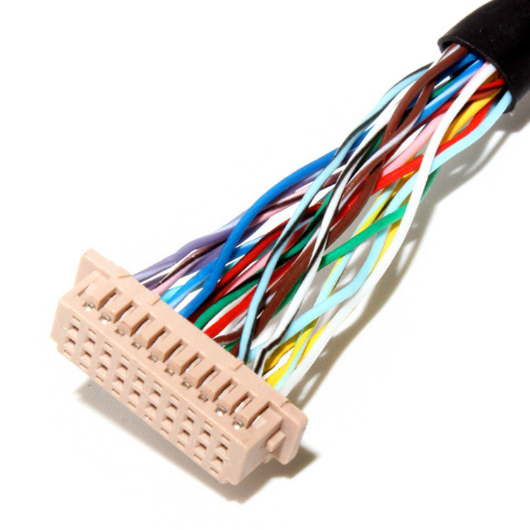 Bộ lắp ráp cáp LVDS với độ cao 1.0mm và 32AWG, sử dụng đầu nối LCD  DF13-20DS-1.25C