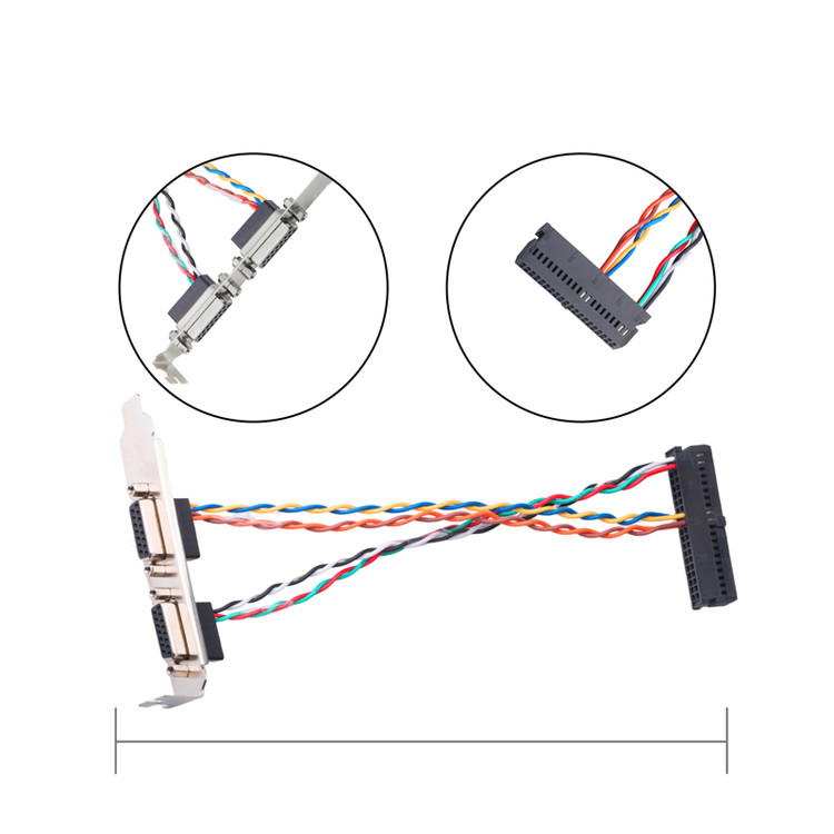 Cáp 2 cặp Lvds Đầu nối Db15 Nữ 15 chân 205205-2 Điện đến 40 chân
