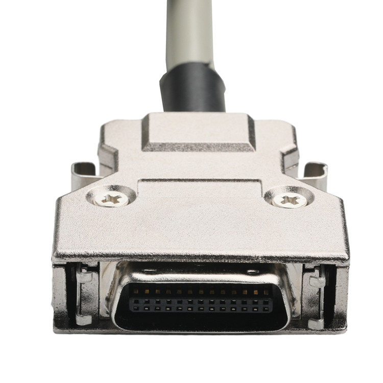 Hd D-Sub To Mdr Plug Connector Cable 14p*28 Awg Od 7.0mm Beige PVC Jack