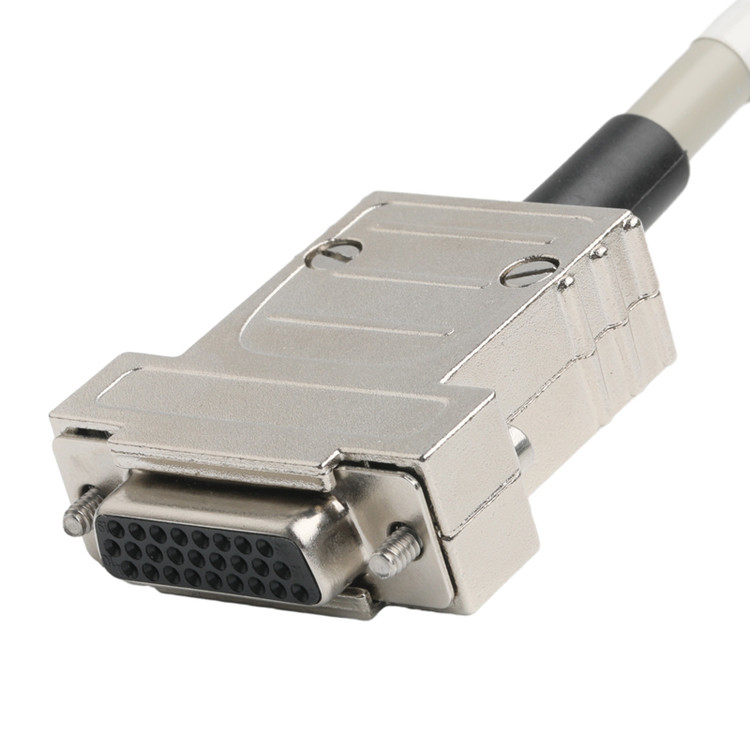 Hd D-Sub To Mdr Plug Connector Cable 14p*28 Awg Od 7.0mm Beige PVC Jack