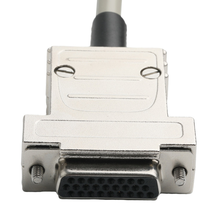 Hd D-Sub To Mdr Plug Connector Cable 14p*28 Awg Od 7.0mm Beige PVC Jack