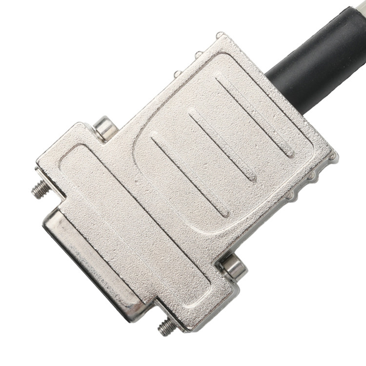 Hd D-Sub To Mdr Plug Connector Cable 14p*28 Awg Od 7.0mm Beige PVC Jack