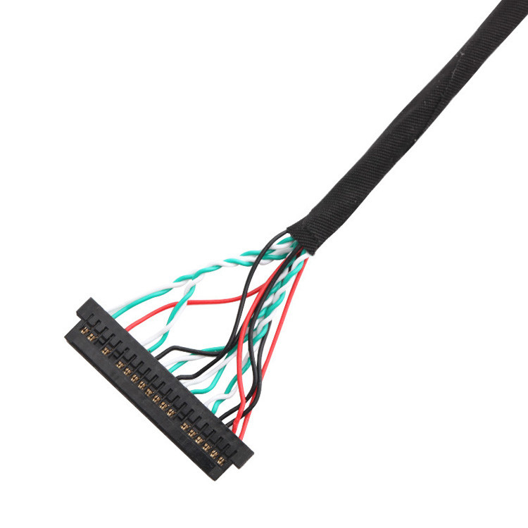 Lắp ráp cáp LVDS 30 chân OEM / ODM WL1258h-20P ĐẾN  DF13-2 Đầu nối màn hình Lvds