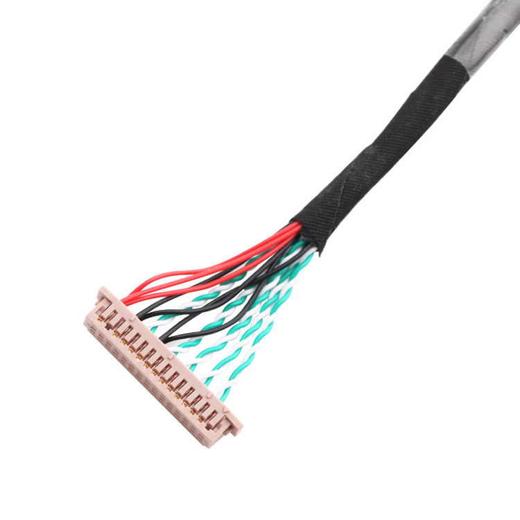 Lắp ráp cáp LVDS 30 chân OEM / ODM WL1258h-20P ĐẾN  DF13-2 Đầu nối màn hình Lvds
