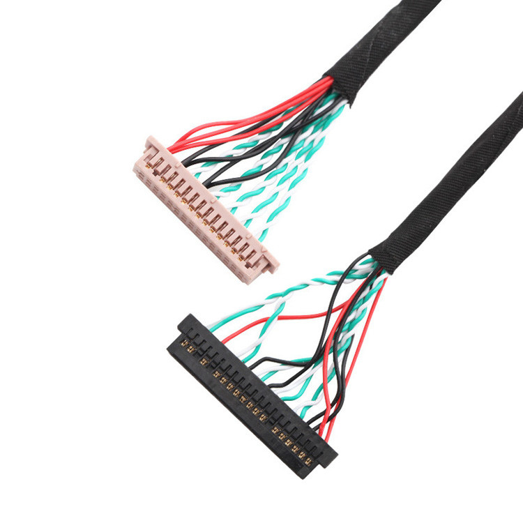 Lắp ráp cáp LVDS 30 chân OEM / ODM WL1258h-20P ĐẾN  DF13-2 Đầu nối màn hình Lvds
