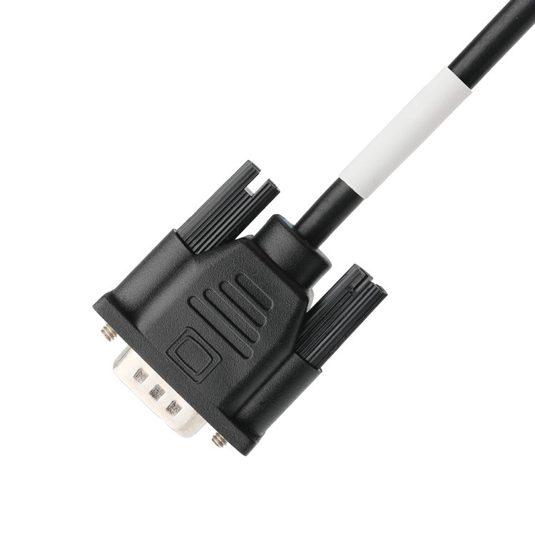 D-SUB-9Pin kết nối nam với loại hàn, lõi cao su trắng và vỏ bọc niken đến D-SUB-9Pin kết nối nữ
