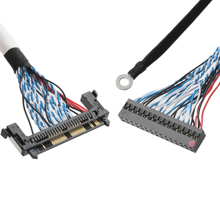 Lắp ráp cáp OEM / ODM LVDS từ cáp JAE FI-RE51HL 51-pin đến DP2.0 30-pin hoặc EGN UL 1571 28AWG