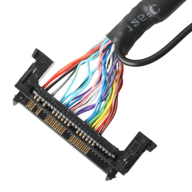 OEM / ODM LVDS Cable Assembly From JAE FI-RE51HL 51-Pin To HD-SUB 26-Pin Male Solder UL 1007 20AWG Cable